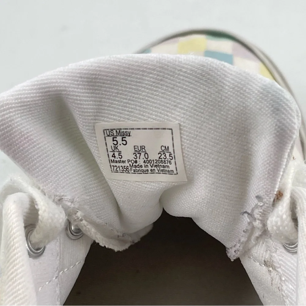 👞 Vans Doheny Checkered Canvas Lace-up Shoes Sneakers - Size 7 (Kids Size 5.5)